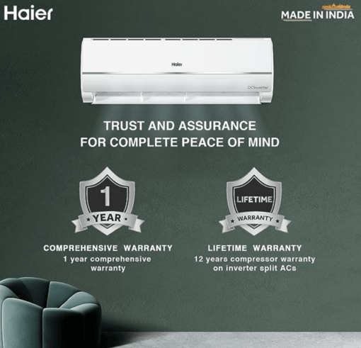 Haier 1.2 Ton 3 Star Frost Self Clean Inverter Split AC(100% Grooved copper, Super Anti-corrosion, 2023 Model, HSU15V-TMS3BE-INV, White) - Image 4